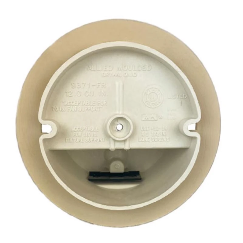 Allied Moulded 12 Cubic Inch Round Pvc 1 Gang Ceiling Box Off White