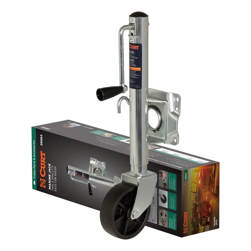 Marine Trailer Jack with Six Inch Wheel, Ten Inch Travel, One Thousand Pound Capacity