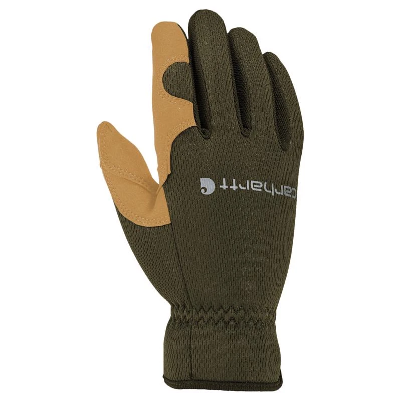 Carhartt Women's Synthetic Leather Work Gloves Green/yellow Medium 1 Pair