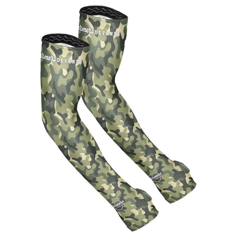 Farmers Defense L/xl Brush Camo Green Protection Sleeves Polyester Spandex