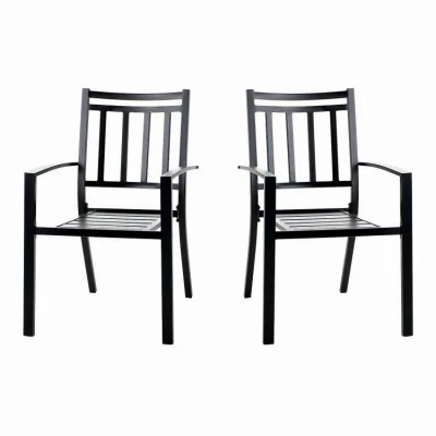 Patio Dining Chairs, Metal, 2-Pk.