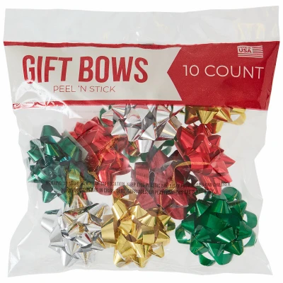Mini Christmas Gift Bows, 10-Ct