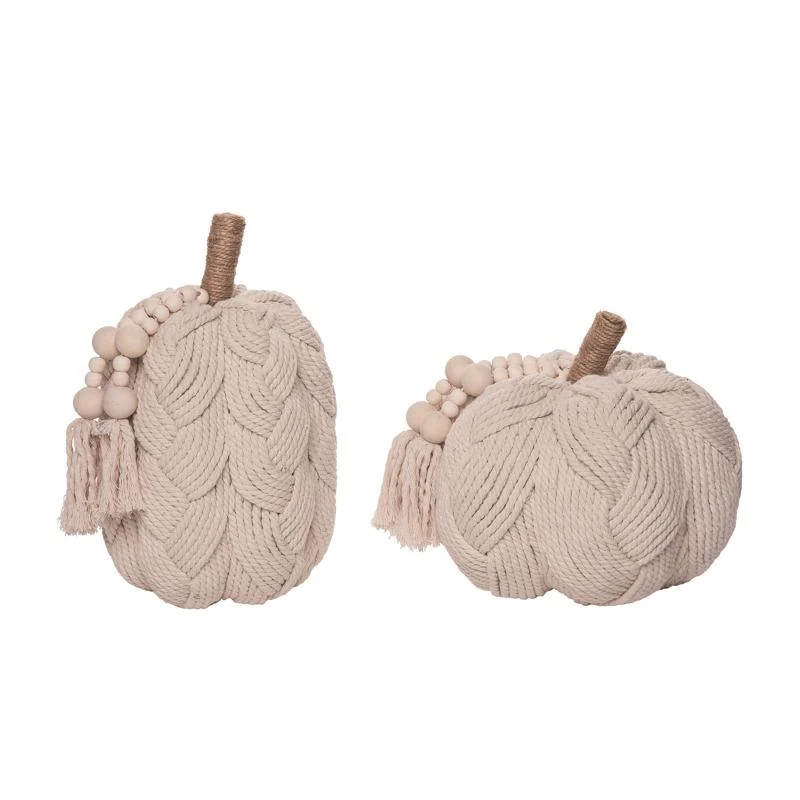 Transpac 10 Inch Rope Braided Pumpkin Halloween Indoor Decor