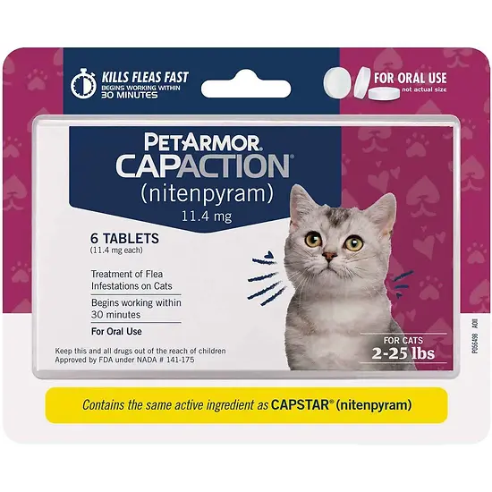 Pet Armor Cap Action Oral Flea Treatment for Cats 6 Tablets