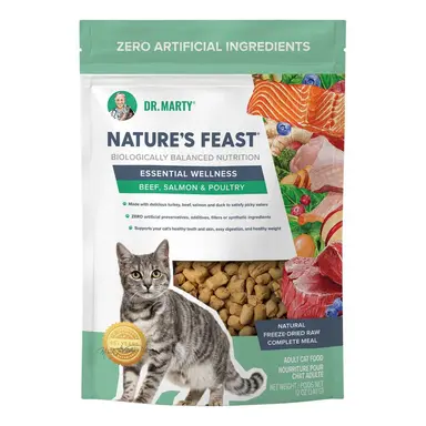 Dr. Marty Nature's Feast Beef, Salmon and Poultry Freeze Dried Raw Cat Food 12oz