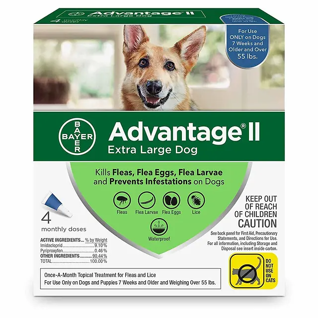Advantage II For XL Dogs, Blue 4Pk