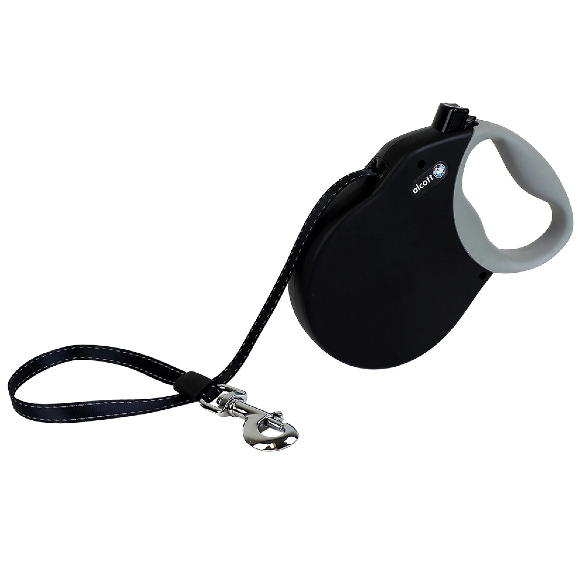Alcott Black Expedition Retractable Dog Leash 110lbs 24' Large