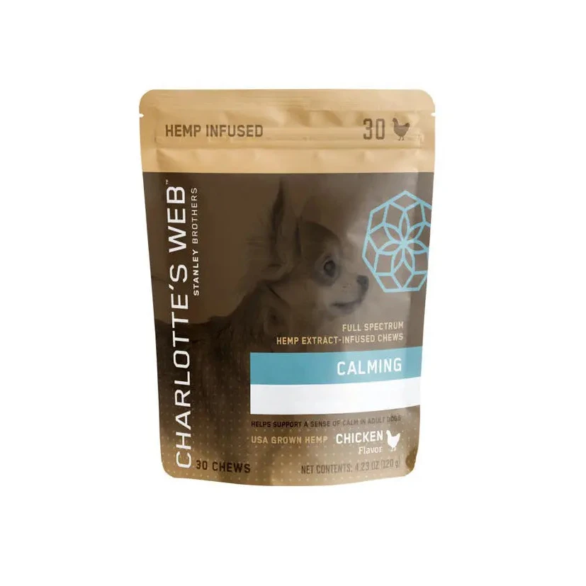 Charlotte's Web Full Spectrum Chicken Flavored Hemp Calming Chews for Dogs 30ct