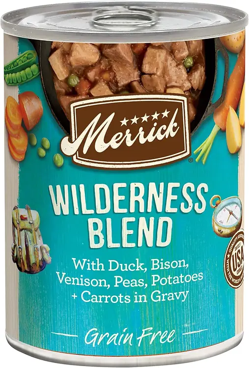 Dog Food Classic Grain Free Wilderness Blend Duck Venison Buffalo 12.7oz Can