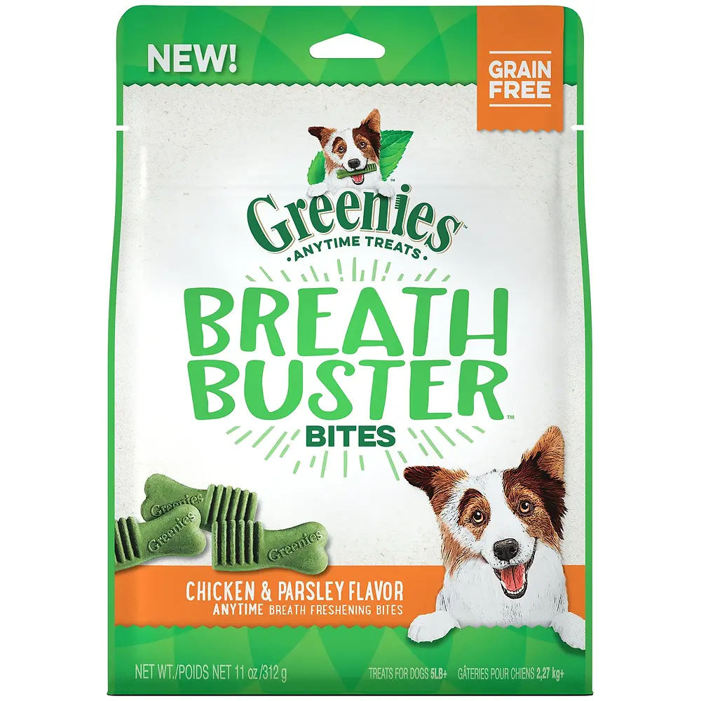 GREENIES BREATH BUSTER Bites Chicken & Parsley Flavor Treats, 11oz