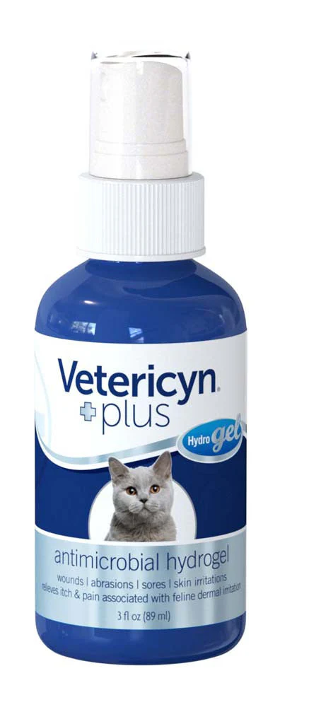 Vetericyn Plus Feline Antimicrobial Wound & Skin Hydrogel For Cats, 3 fl oz