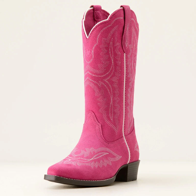 ARIAT CASANOVA WESTERN BOOT, HAUTE PINK SUEDE, 6/KIDS