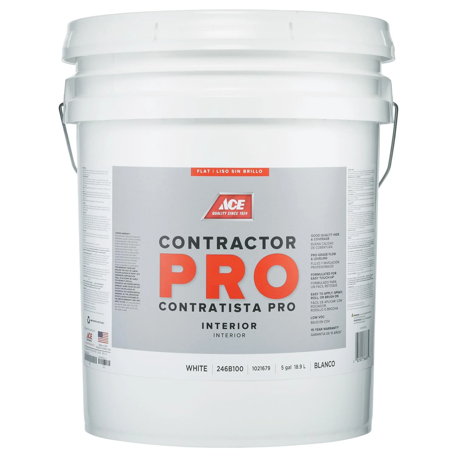 Ace Contractor Pro Flat White Interior Latex Paint 5 Gallon