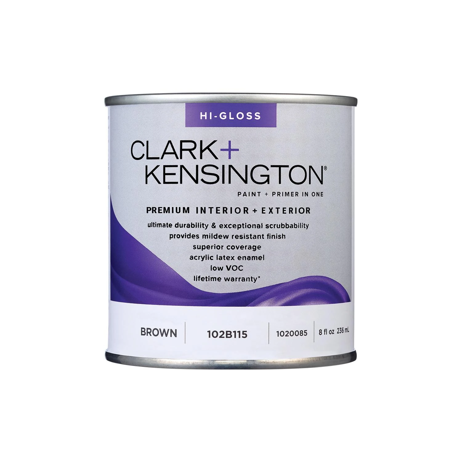 Clark+kensington High-gloss Brown Premium Paint 1/2 Pt For Interior And Exterior Use