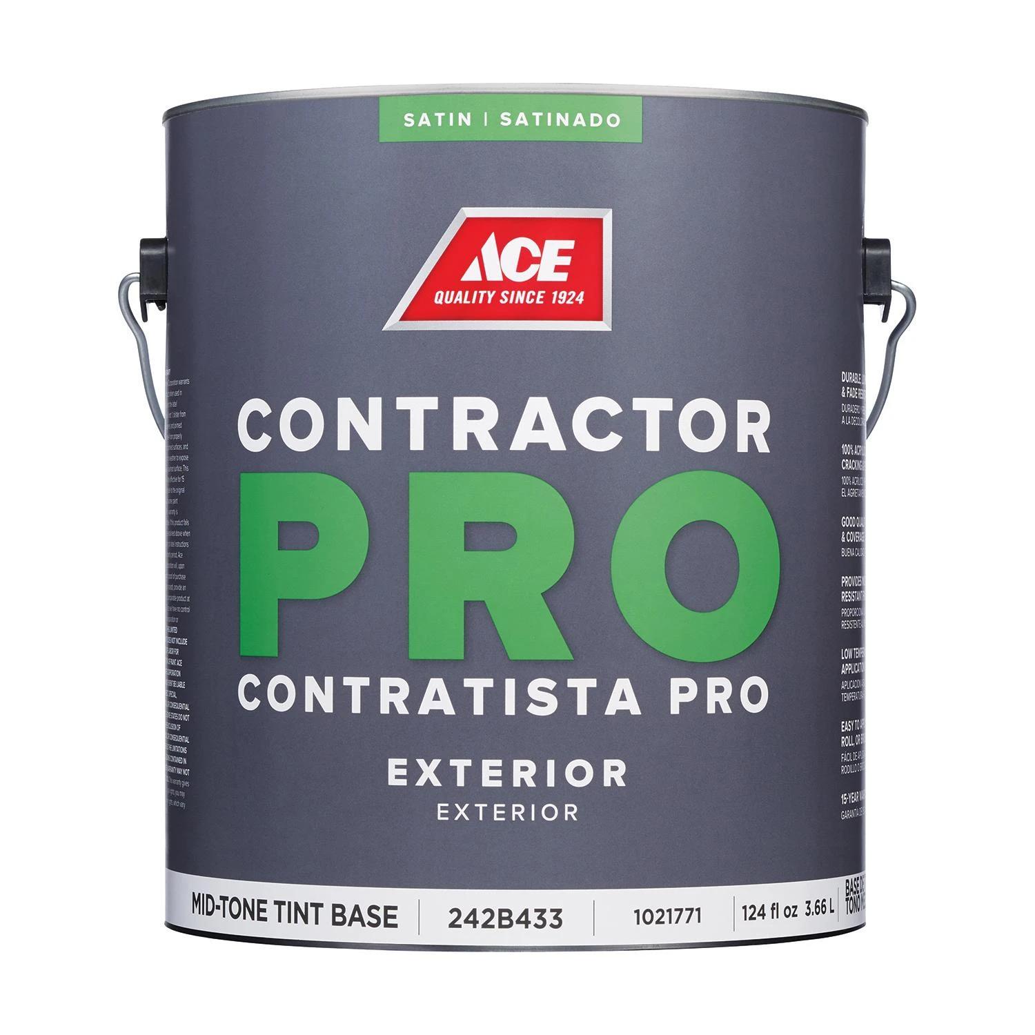 Ace Contractor Pro Satin Mid-tone Base Exterior Paint 1 Gallon
