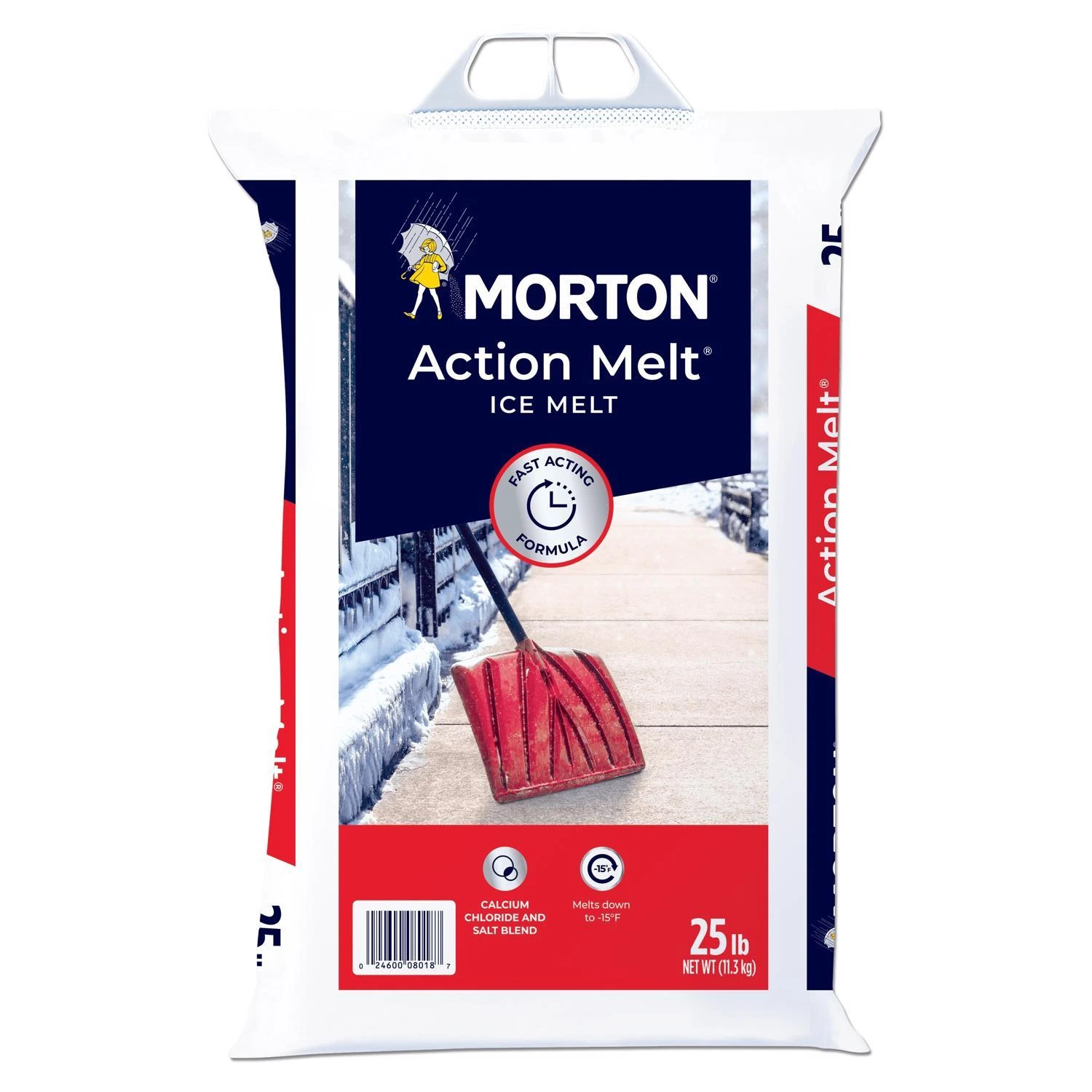 Morton Salt Action Melt Calcium Chloride And Salt Blend Ice Melt 25 Lb