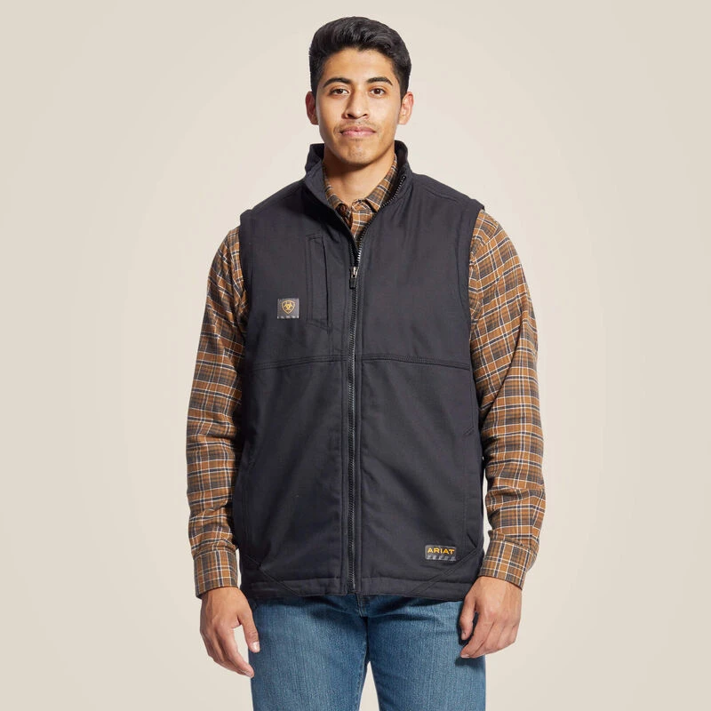 ARIAT REBAR DURACANVAS VEST, BLACK, 2X