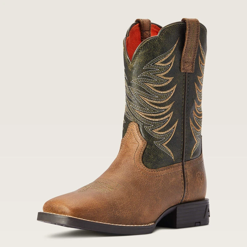 ARIAT YOUTH FIRECATCHER WESTERN BOOT, DISTRESSED BROWN, 1/MEDIUM