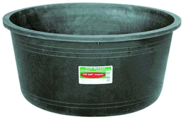Tuff Stuff Heavy Duty 64 Gallon Round Water, Feed Or Storage Tank Tub, Black And Green