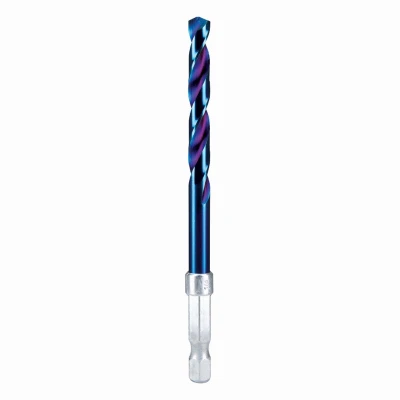 Mach-Blue Impact Rated Twist Drill Bit, 0.25 Inch Diameter