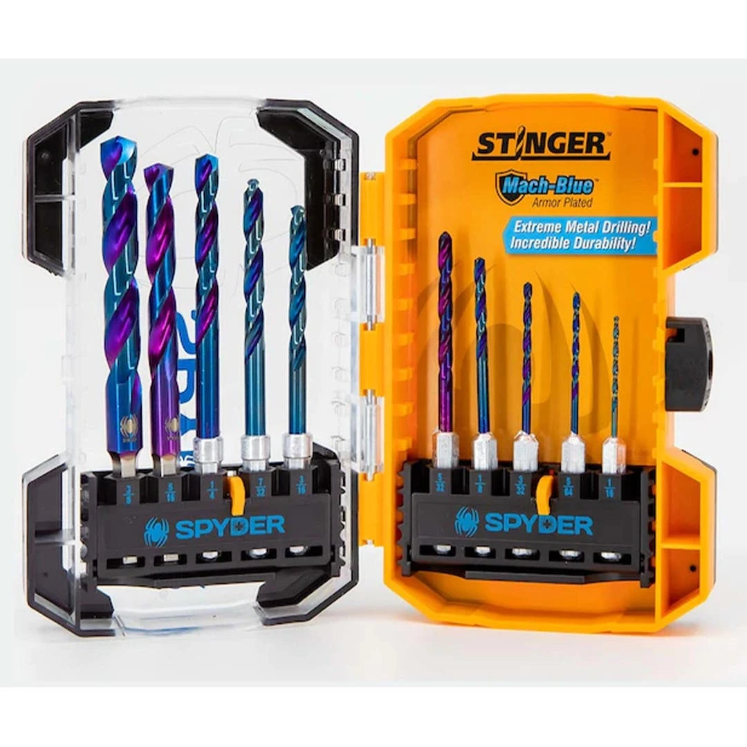 Spyder 10-pc. Mach-blue Impact Drill Bit Set, 1/4 In. With Case