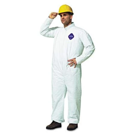 Dupont Tyvek 400 Large Collared Coveralls With Open Wrists And Ankles, White, Ty120s-l