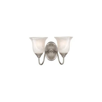 Hardware House Saturn 2-light Wall Light Fixture, Satin Nickel Finish, 12-3/4" X 8-1/2"