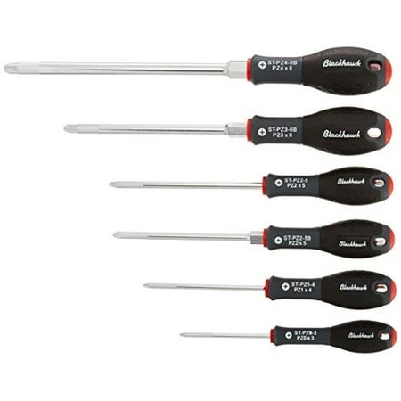 Blackhawk St-6pz Pozidriv Standard Screwdriver Set Full Polish - 6 Piece