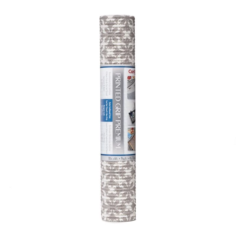 Con-tact Printed Grip Premium 6 Ft. L X 18 In. W Gray Shelf And Drawer Liner