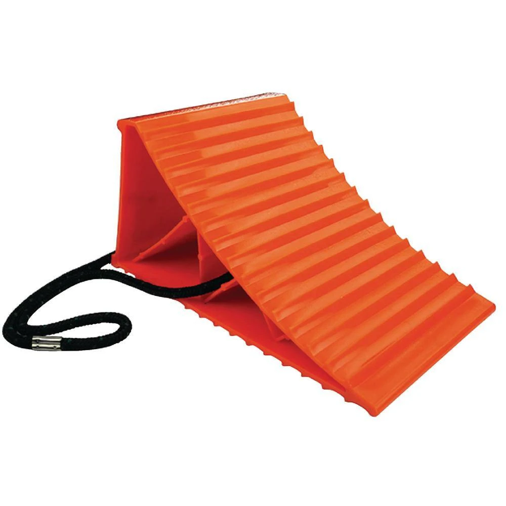 Seachoice Orange Wheel Chock With Rope 8.55" Length X 4.15" Height