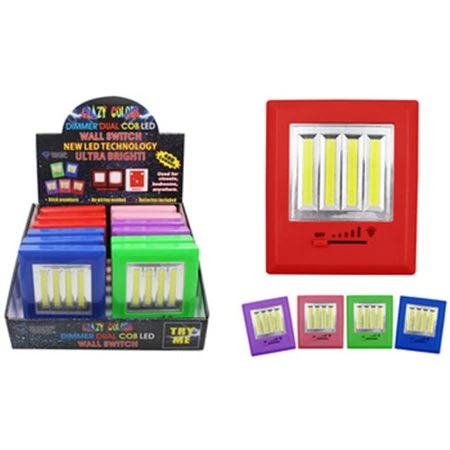 Ddi 2182270 Crazy Color Cob Led Dual Wall Switch With Dimmer - Case Of 12