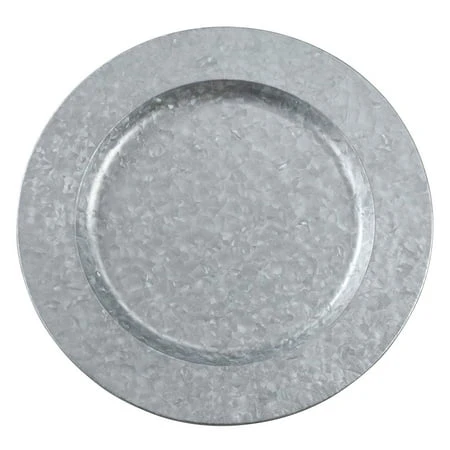 4 Piece Galvanized Charger Plate Set 13.2" For Home, Office, Party, Wedding, Spa