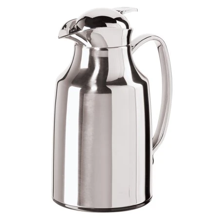 Oggi Elegance Stainless Steel Thermal Carafe With Press Button Top, 34oz, Silver