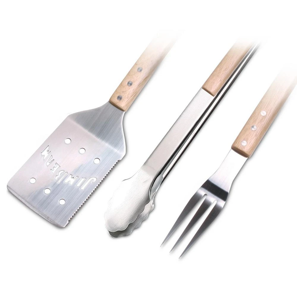 Jim Beam Bbq Tool Set 3-piece Stainless Steel Grill Accessories