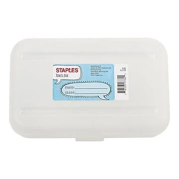 Staples Translucent Clear Pencil Box Small Case 472593