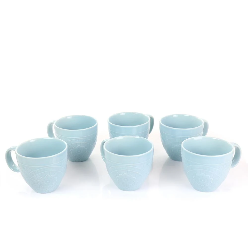 Gibson Elite Alemany 6-piece Mug Set, 16.3 Oz. In Aqua