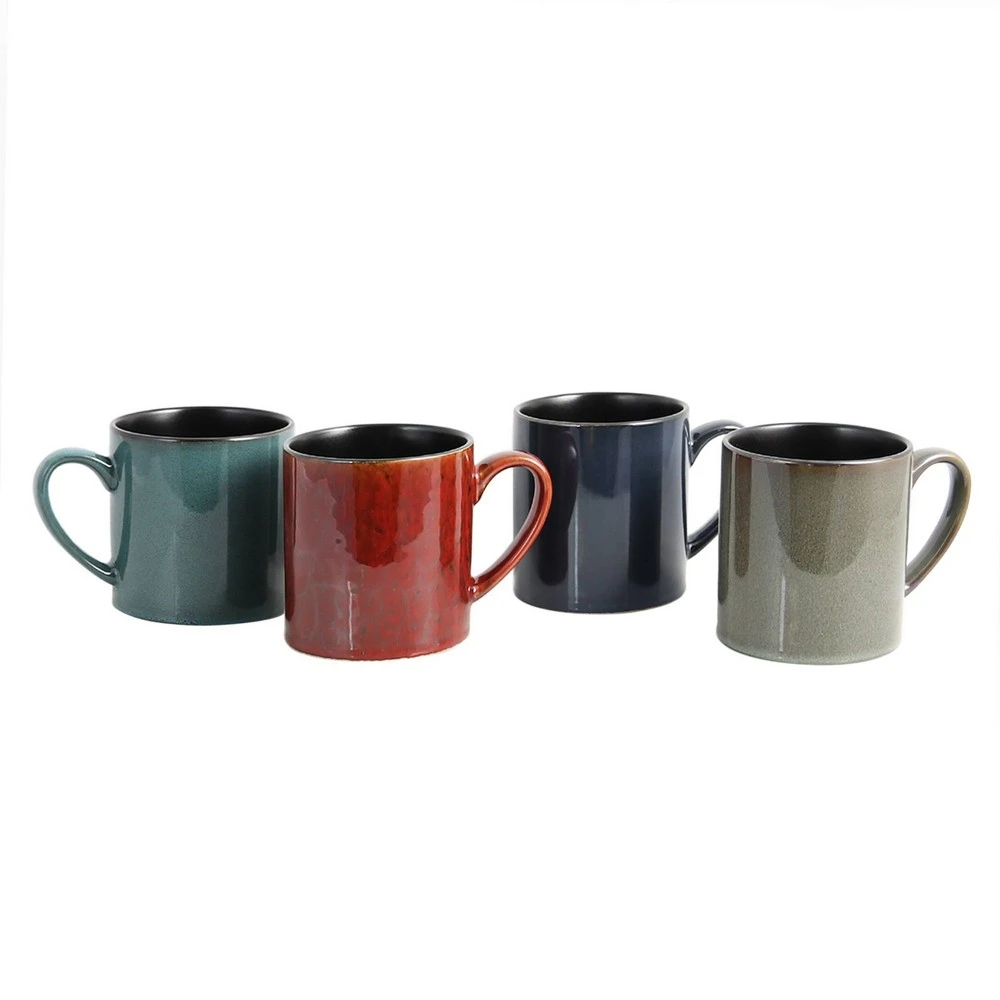 Gibson Home City Loft 20 Ounce Mug Set, 4 Assorted Stoneware Mugs