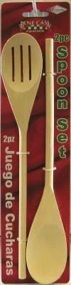 Bene Casa Classics Bc58166 Wooden Spoon Set 2 Piece 14-inch Non-stick