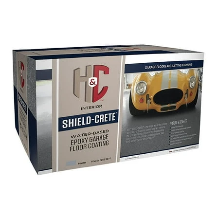 H&c Shield-crete Water-based Epoxy Garage Floor Coating Pewter Single Car Kit