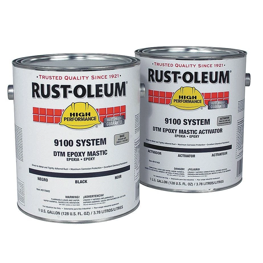 Rust-oleum 9100 Dtm Epoxy Mastic Coating 1 Gallon Silver Gray 9182402