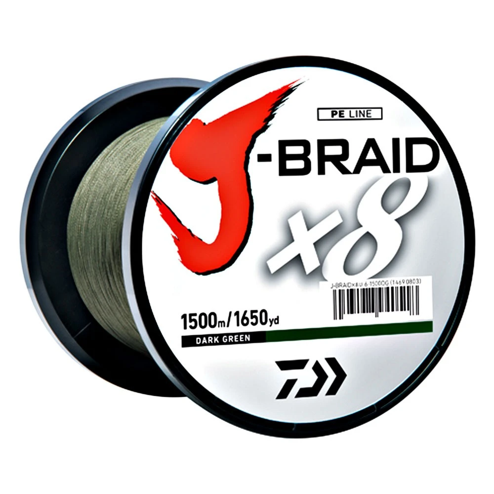 Daiwa J-braid Dark Green Fishing Line 330 Yards 65lb Test 8-strand
