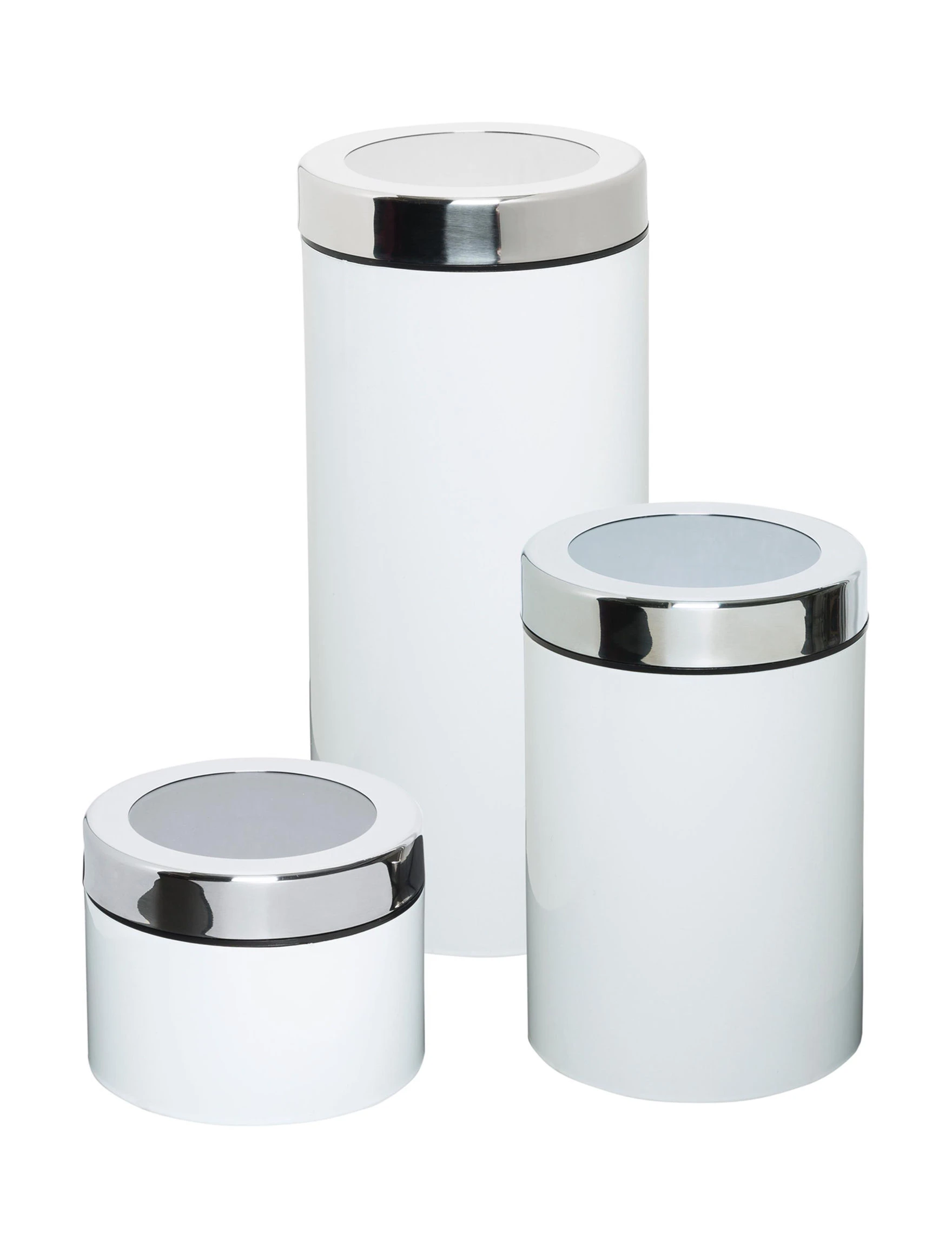 Honey-can-do 3-piece Retro White Metal Canister Set For Food Storage
