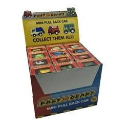 Fast Gearz Mini Pull Back Vehicles - Case Of 24