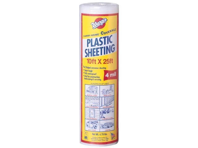 Warp Brothers Sp-4ch10-c 10' X 25' Clear Plastic Sheeting, 4 Mil Thickness