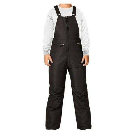 Arctix Youth Classic Insulated Snow Bib Overalls, Large, Black