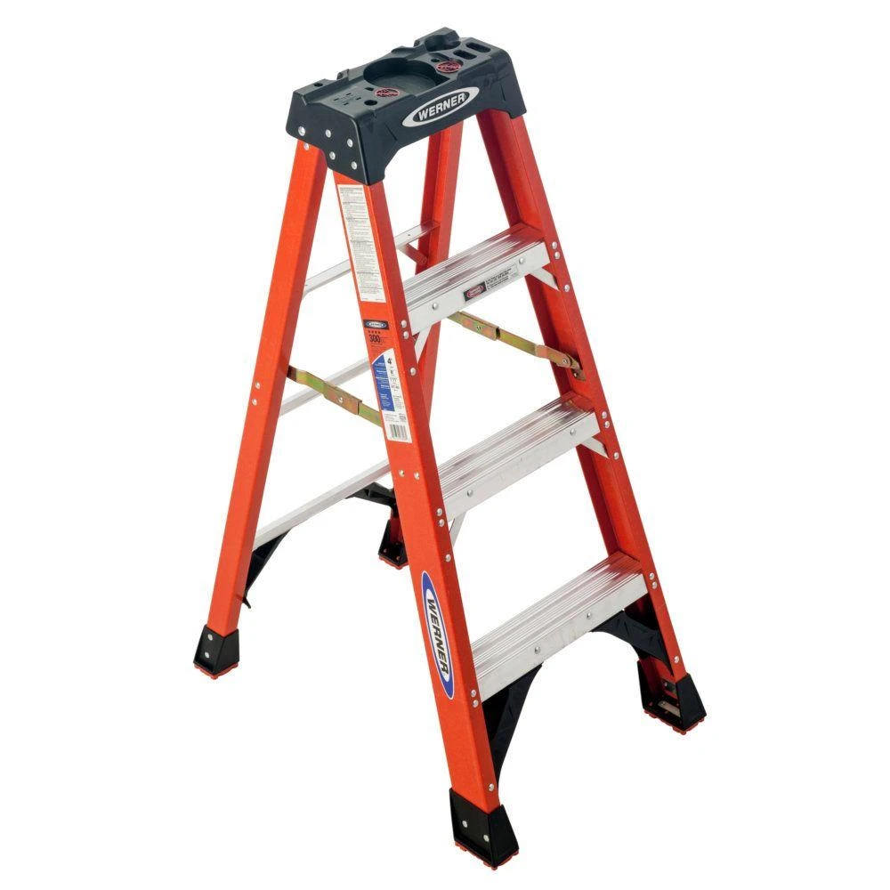 4 Ft. Fiberglass Step Ladder 300 Lb Load Capacity Type Ia Duty Rating
