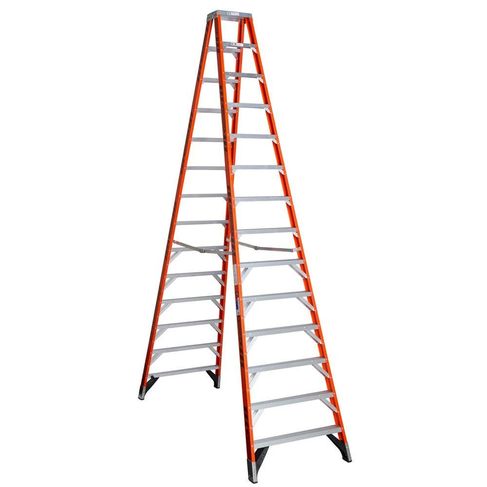 Werner 14 Ft. Fiberglass Type 1a Step Ladder 300 Lbs. Load Capacity