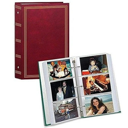 Pioneer Classic 3 Ring Photo Album Burgundy, Holds 300 4x6 Photos, 3 Per Page