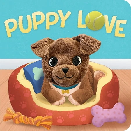 Puppy Love - Children's Interactive Finger Puppet Board Book By Brick Puffinton