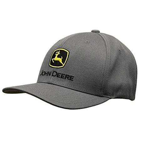 John Deere Men's Stretch Band Cap With Embroidered Logo, Charcoal, One Size